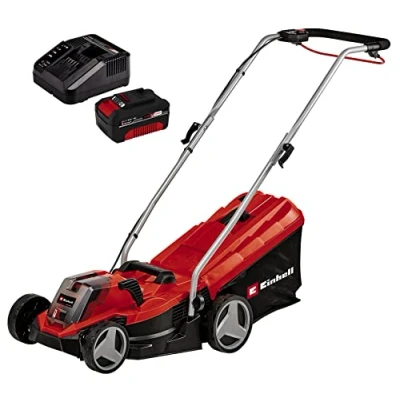 Imagen de Einhell Cortacésped inalámbrico GE CM 18/33 Li PXC. ion, para hasta 200m², función de ajuste altura corte central 5 niveles, batería recargable PXC 4.0 Ah + cargador
