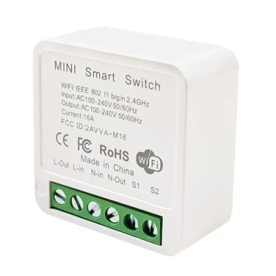 Imagen de LED ATOMANT Modulo Rele Mini Interruptor WiFi, con NEUTRO, Compatible Alexa, Google Home y Smart life, Idoneo (400w), 1 Canal