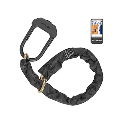 Imagen de Hiplok DXXL, Candado de Horquilla + Cadena Bucle, Unisex, Black, Área Cierre: 15cm x 8.5cm 100 cm