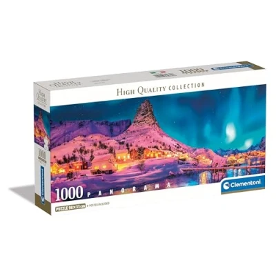 Imagen de Clementoni Collection Colourful Night Over Lofoten Islands Puzzle De 1000 Piezas Panorama, Rompecabezas Adultos, Entretenimento, 39870, Multicolor