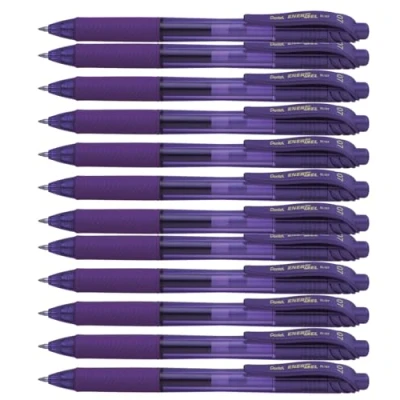 Imagen de Pentel EnerGel X Bolígrafos retráctiles (12 unidades, punta de 0,7 mm), color Morado