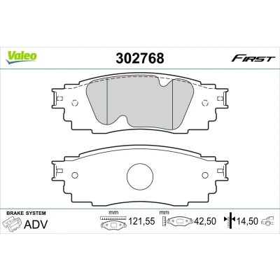 Imagen de VALEO 302768 Juego de pastillas freno Eje trasero excl. contacto avisador desgaste sin chapa antichirridos TOYOTA: Camry VIII Berlina
