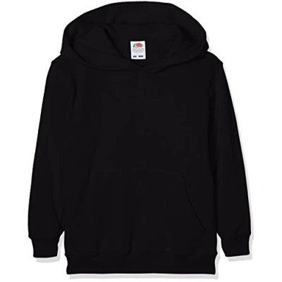 Imagen de Fruit Of The Loom SS026B, Sudadera con Capucha para Niños, Negro (Black), 14 15 años (Talla del fabricante: 164)