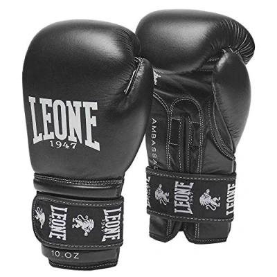 Imagen de LEONE 1947 Ambassador Guantes de Boxeo Unisex para Adulto, Color Negro, 10 ozM