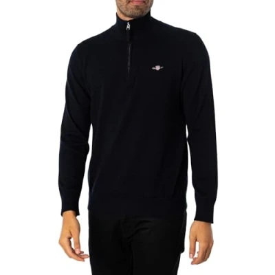 Imagen de GANT Classic HALF ZIP Jersey de punto, Hombre, Talla: Small, Evening blue