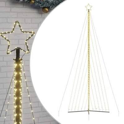 Imagen de vidaXL Luces para árbol de Navidad 789 Leds Blanco cálido 476 cm