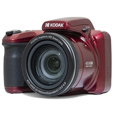 Imagen de Kodak Pixpro Astro Zoom AZ405 Cámara Digital Bridge, X40, Gran Angular de 24 mm, 20 megapíxeles, LCD 3, vídeo Full HD 1080p, OIS, Pila AA Rojo