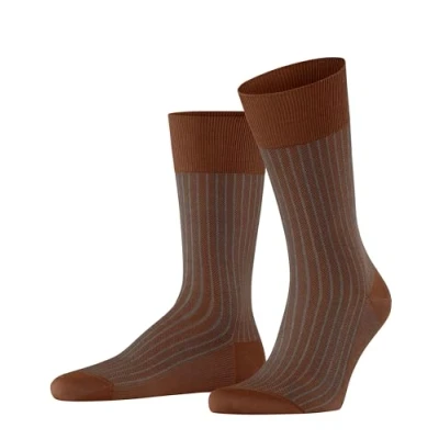Imagen de FALKE Oxford Stripe M SO algodón estampado 1 par, Calcetines Hombre, Marrón (Terracotta 5035), 45 46