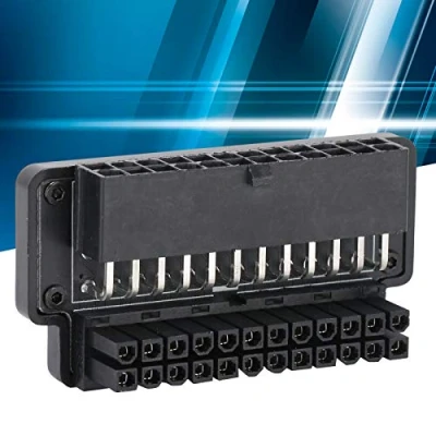 Imagen de ATX 24 Pines Hembra a Macho 90 Grados Adaptador de Corriente Placa Base Base, PC para computadoras Escritorio Fuente alimentación