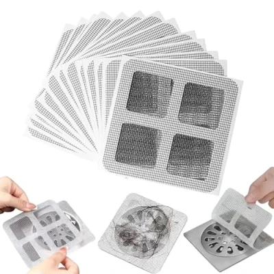Imagen de 50 Piezas Rejilla Desague Ducha, Desechable Filtro Atrapapelos Antiobstrucción Atrapa Pelos Ducha Adecuado para Accesorios de Baño, Cocina, Lavabo, Bañera