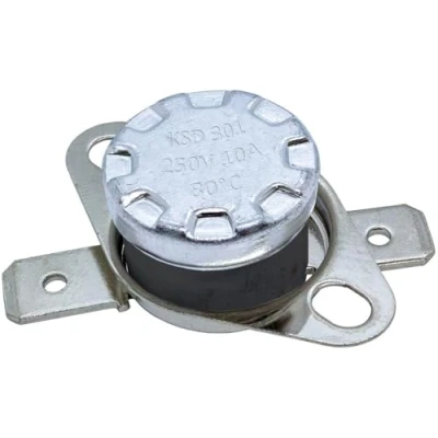 Imagen de Lumonic KSD301 Interruptor de temperatura bimetálico 80C I Termostato contacto NA 250V 10A Ajustable con carcasa metal y