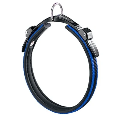 Imagen de Ferplast Collar para Perros ERGOCOMFORT C15/33, de Tamaño Mediano, Cierre con Microajuste, Acolchado Suave, Liberación Rápida, Azul