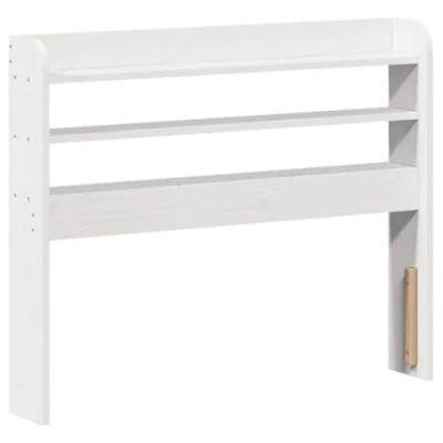 Imagen de vidaXL cabecero de Cama con estantes Madera Maciza Pino Blanco 90 cm, Cama, Maciza,