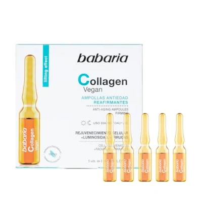 Imagen de Babaria Collagen Vegan Ampollas Antiedad Reafirmantes, Rejuvenece e Ilumina la Piel, Reduce las Arrugas con Efecto Lifting, Vegano, Uso Diario 2 ml