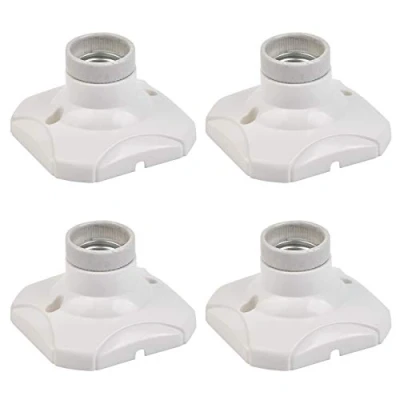Imagen de DODUOS 4 PCS E27 Portalámparas para Bombillas LED Base Lámparas Portalámpara Techo Casquillos de Garaje, Cocina, Pasillos, Escaleras, Balcones (Sin Bombilla Ni Tornillo)