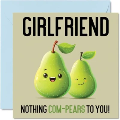 Imagen de tarjetas de cumpleaños para novia, Nothing Com Pears, divertida tarjeta feliz novia novio, regalos pareja, felicitación broma 145 mm x
