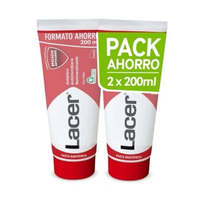Imagen de LACER Pasta de Dientes Pack 2 x 200 ml, Previene la Caries, Mantiene Boca Sana, Alto Contenido en Flúor, Evita Formación Placa Dental, Fortalece el Esmalte, Acción Antimicrobiana