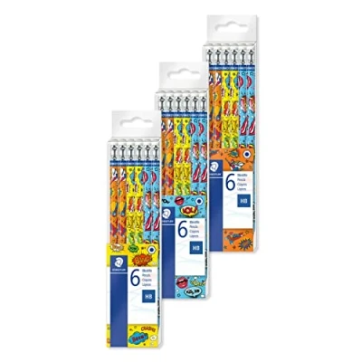 Imagen de Staedtler 172 COTB6. Lápices hexagonales. 6 lapiceros con dibujo de cómic y mina HB.