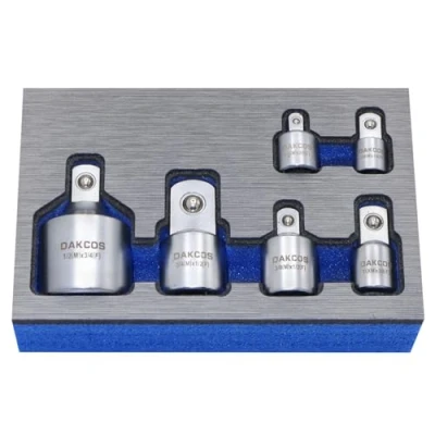 Imagen de DAKCOS Juego de 6 adaptadores llaves vaso llave tubo y reductores vasos, 1/4&quot; a 3/8&quot;, 3/8&quot; 1/4&quot;, 1/2&quot;, 1/2&quot; 3/4&quot; CR V