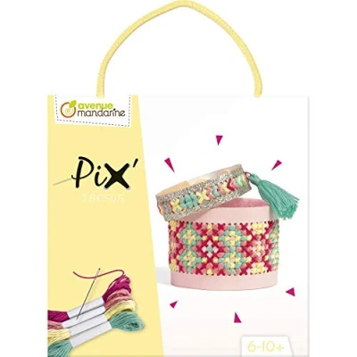 Imagen de Clairefontaine ES Avenue Mandarine KC130C Caja de regalo Pix&#039;tesor con pulsera gemelos y purpurina para coser, color amarillo