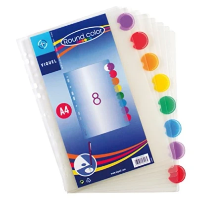 Imagen de Viquel Round Color Juego de 8 separadores polipropileno A4