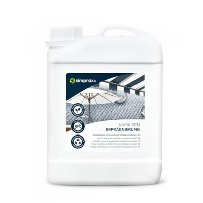 Imagen de simprax® Impermeabilización para toldos Spray de impregnación la protección Duradera toldos, sombrillas y marquesinas Resistente a los Rayos UV 2,5L