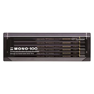 Imagen de Tombow MONO 100 Estuche con 12 Lápices Premium Lapiz de Grafito 9H