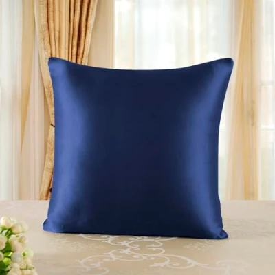 Imagen de townssilk Doble Cara 100% 19 mm Funda de Almohada Seda Pura moras para la Salud del Cabello y Piel Funda, con Cremallera Oculta, 1 Pieza 80x80cm Navyblue