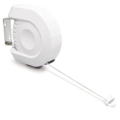Imagen de Relaxdays Cuerda para Tender la Ropa Extensible, 12 m Roll Sistema ocupar Menos Espacio Resistente a Intemperie, Aluminio