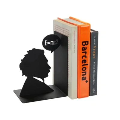Imagen de Balvi Sujetalibros Einstein Color Negro Decorativo con la icónica Figura de Albert Einst