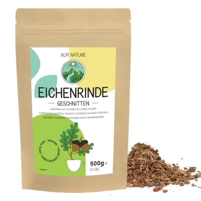 Imagen de Té de Corteza Roble 500g Alpi Nature, Cortada, Astillas Madera para la Preparación Infusiones Hierbas, Roble, y Hierbas