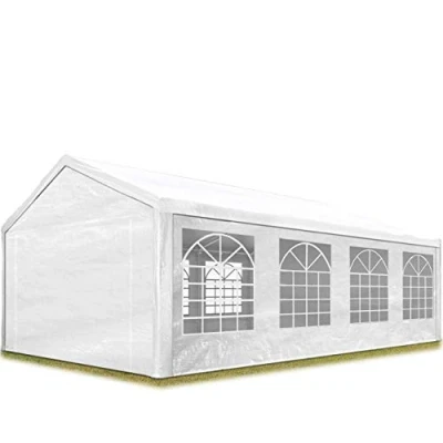 Imagen de TOOLPORT Carpa para Fiestas 4x8 m en Blanco Lona PE 350 N Impermeable el jardín con protección UV