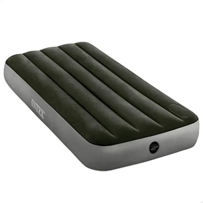 Imagen de INTEX 64760 Colchón hinchable 1 plaza con bomba de pie Fiber Tech Downy, medidas 76 x 191 25 cm