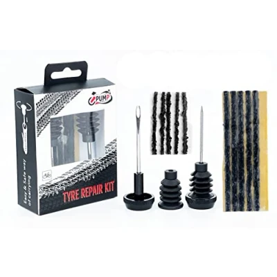 Imagen de Upump Kit de reparación neumáticos bicicleta emergencia sin cámara, universal para manillar carretera y MTB + 10 tiras tocino (1,5 mm x 5 cm 3 cm)