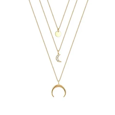 Imagen de Elli Mujer chapado en oro redondo blanco cristal