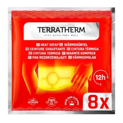 Imagen de Cintura térmica 12h de calor profundo calmante Parche para espalda Faja lumbar calentador activación por aire 8 unidades