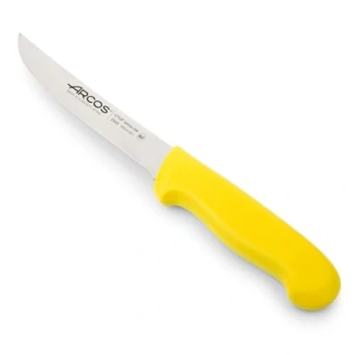 Imagen de Arcos Cuchillo deshuesador con Hoja Acero Inoxidable Nitrum 160 mm. profesional para cortar huesos carne. Mango ergonómico polipropileno. Serie 2900. Color amarillo.