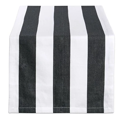 Imagen de DII Blanco y Negro/servilletas, Negro, 18x108 Table Runner