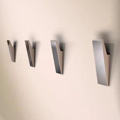 Imagen de Design Hamburgo Ganchos Adhesivos para Pared Toallero de Baño sin Taladro Cocina y Pack 4 Diseño Moderno Negro Mate (Cromo)