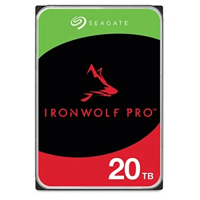 Imagen de Seagate IronWolf Pro, 20 TB, Enterprise HDD interno CMR, 3,5 pulgadas, SATA a 6 Gb/s, 7200 RPM, caché de 256 MB para almacenamiento conectado red RAID, servicios Rescue (ST20000NT001)