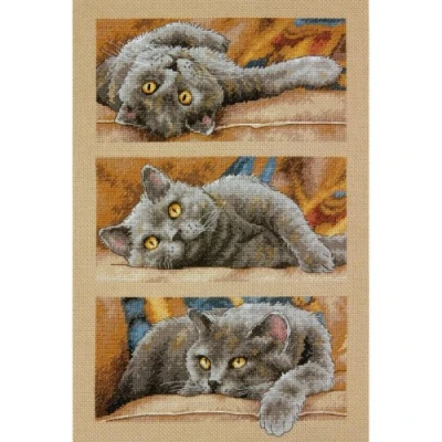 Imagen de Dimensions Needlecraft Gato MAX Punto de Cruz, Algodón, Multicolor, 1.45x23.52x32.74 cm