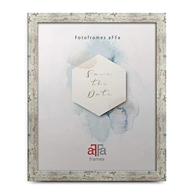 Imagen de aFFa frames, Hekla, Marco de fotos MDF, fácil limpiar, rectángulo, con frente cristal acrílico, pino blanqueado, 24 x 30 cm