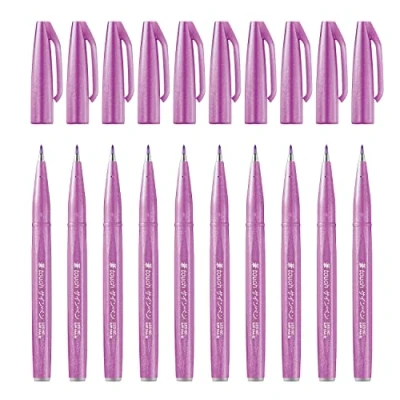 Imagen de Pentel SES15C 12 Bolígrafo de punta fibra tipo pincel, color Rosa morado. 10