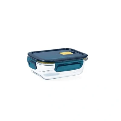 Imagen de Quid Astral Recipiente Rectangular Hermético Vidrio 15x11x6cm 37cl Azul