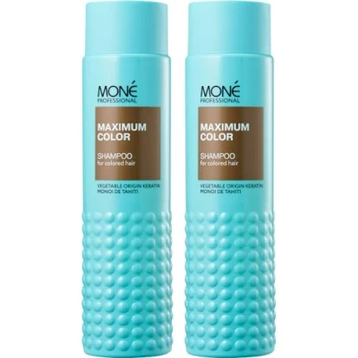 Imagen de MONÉ PROFESSIONAL Champú de Queratina para Cabello Teñido (2x300ml) Protección del Color Nutre, Hidrata y Hace Brillar tu