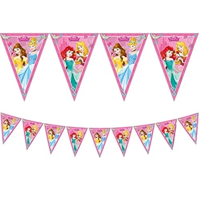 Imagen de Ciao Folat B.V. Procos 85013 Guirnalda de banderines princesas Disney Dreaming (2,3 m), rosa