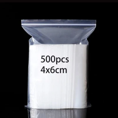 Imagen de 500 Bolsas Con Cierre Zip De Plastico Transparente Celofan Autocierre Pequeñas Diferentes Tamaños Transparentes 4x6cm