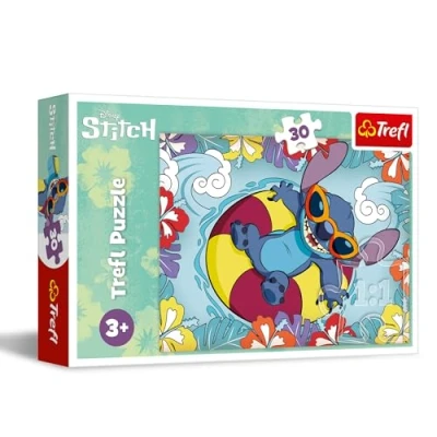 Imagen de Trefl, Lilo &amp; Stitch de Vacaciones 30 Piezas Puzle Colores con los Personajes la Serie Infantil, Entretenimiento Creativo, Juego para niños a Partir 3 años, Multicolor (18305)
