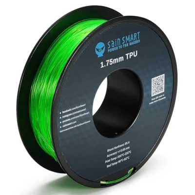 Imagen de SainSmart 1.75 mm flexible de TPU Impresoras 3d Bobina Filamento 800 g, Verde