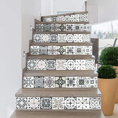 Imagen de Ambiance Sticker col stairs RV A0106_30x105cmX3 Pegatinas de Pared, Acrílico, Romolo, 6 Bandes 15 x 105 cm